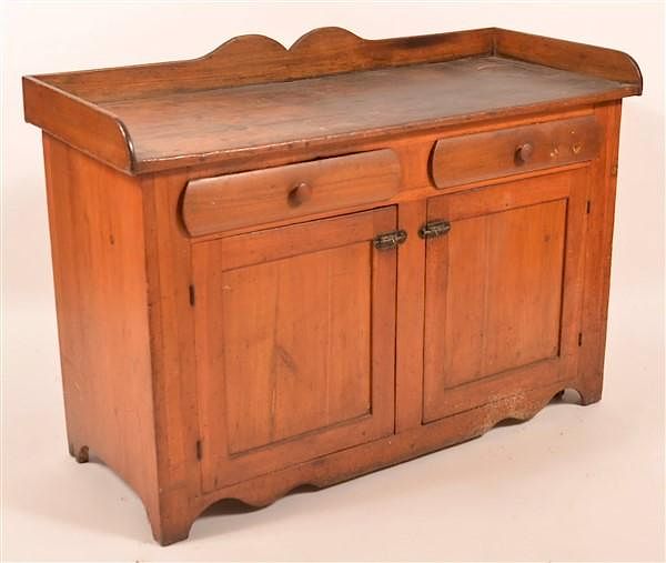 Appraisal: Pennsylvania Softwood Sideboard Drysink Pennsylvania Softwood Sideboard Drysink Shaped gallery