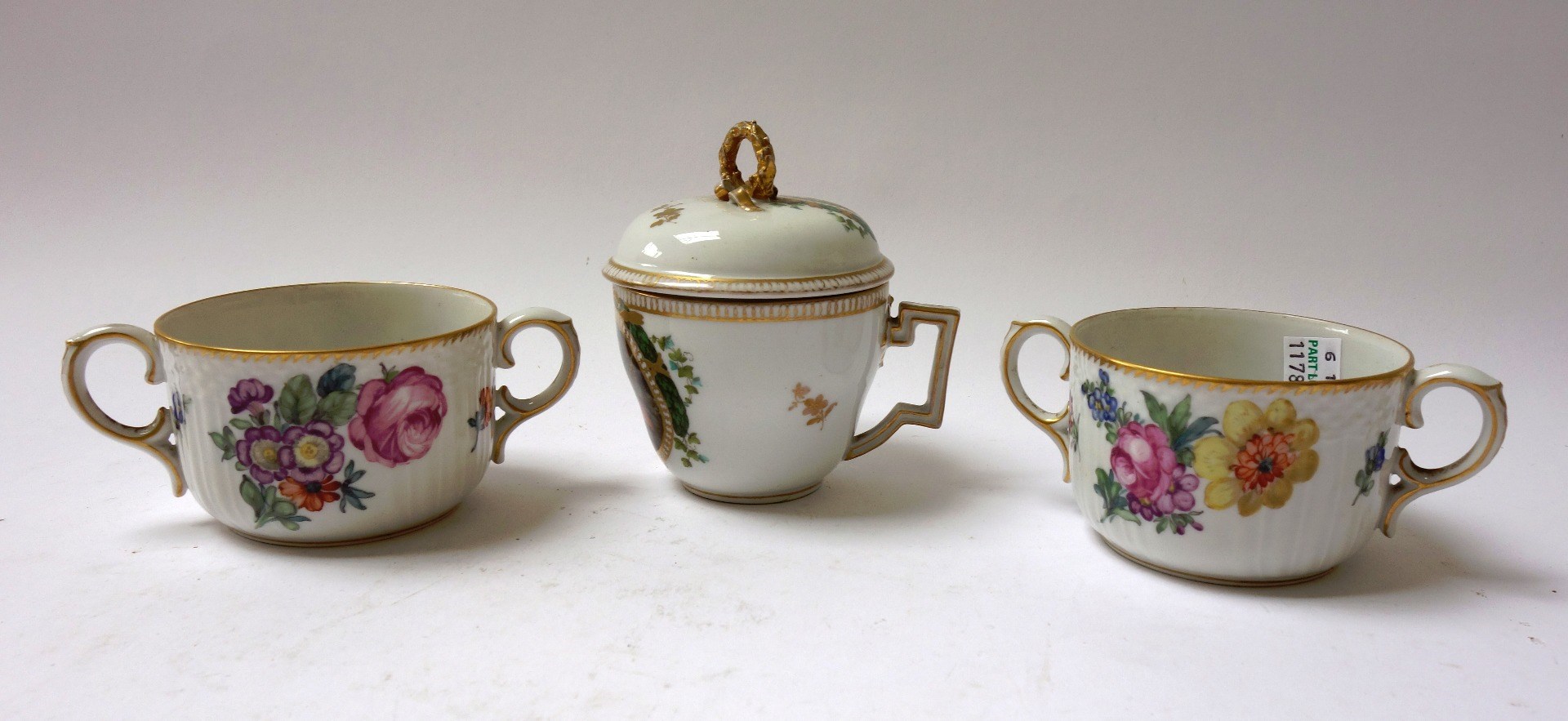 Appraisal: A small group of Continental porcelain including a German cylindrical