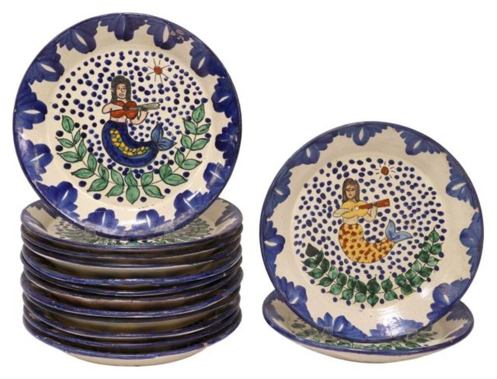 Appraisal: lot of Talavera folk art pottery plates Mexico two unique