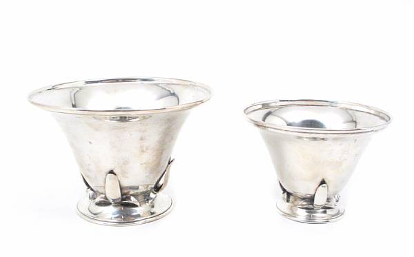 Appraisal: A Canadian sterling set of two graduated footed bowls with