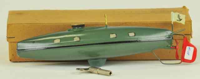 Appraisal: MARKLIN BOXED SUBMARINE Germany c - smallest in series features