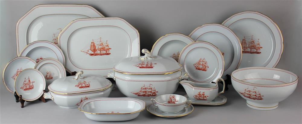 Appraisal: SPODE 'TRADEWINDS' PATTERN PART SERVICE ONE HUNDRED SEVENTEEN PIECES black