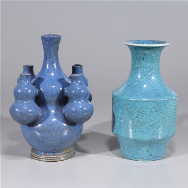 Appraisal: Two Chinese porcelain vases including robins' egg and blue glazed