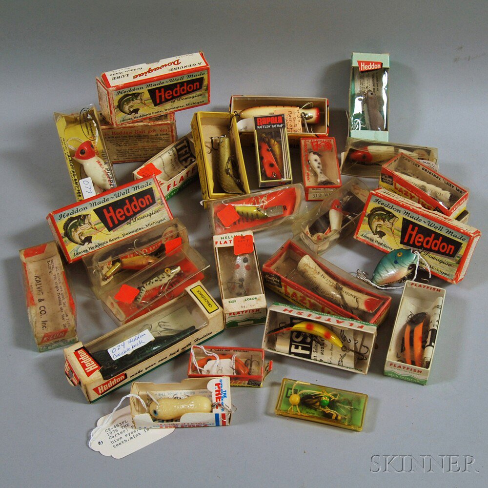 Appraisal: Approximately Twenty-four Vintage Boxed Fishing Lures including a Heddon Basser