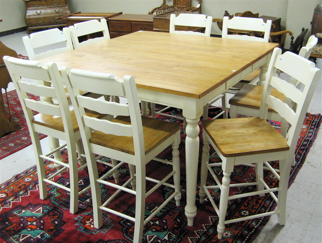 Appraisal: KITCHEN DINETTE TABLE AND CHAIR SET American colonial tradition recent