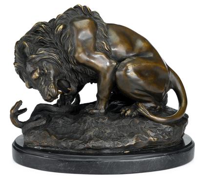 Appraisal: After Antoine Louis Barye French - lion et serpent