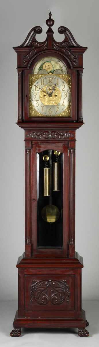 Appraisal: Tiffany Co NY Carved Mahogany Tall Case Clock Original finish