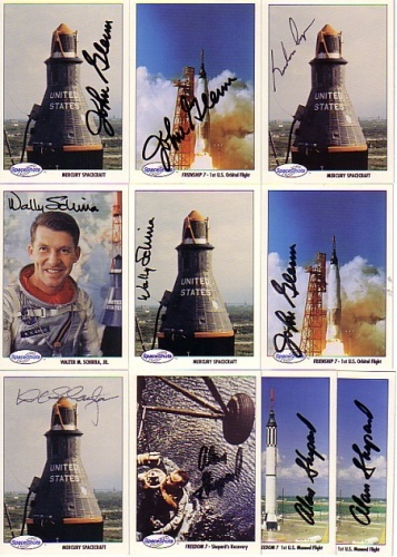 Appraisal: Mercury SpaceShots Trading Cards A group of ten autographed cards