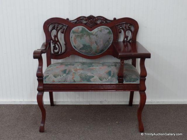 Appraisal: French Victorian Style Mahogany Gossip Bench A very nice and