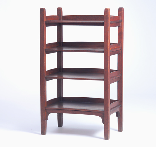 Appraisal: GUSTAV STICKLEY Music stand with four shelves tapered posts and