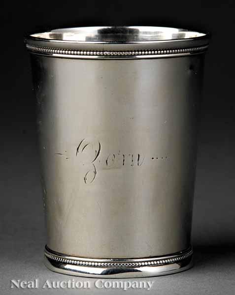 Appraisal: An American Coin Silver Julep Cup Peter L Krider Philadelphia