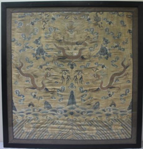 Appraisal: Antique Asian Embroidery on Silk From a Norwalk CT estate