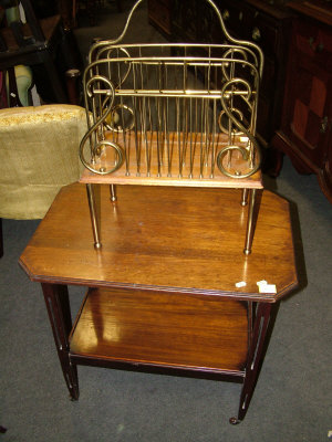 Appraisal: A miniature mahogany two tier dumbwaiter th century with reeded