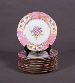 Appraisal: Set of Ten German Porcelain Dinner Plates th c Set