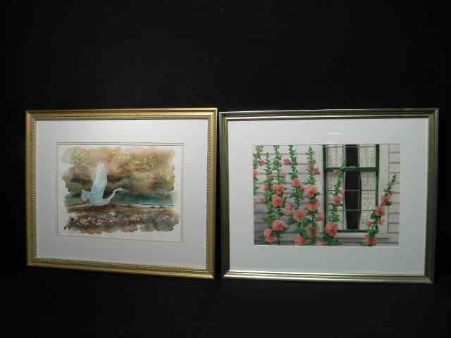 Appraisal: Pair watercolor paintings one by Gary B Hughes and the