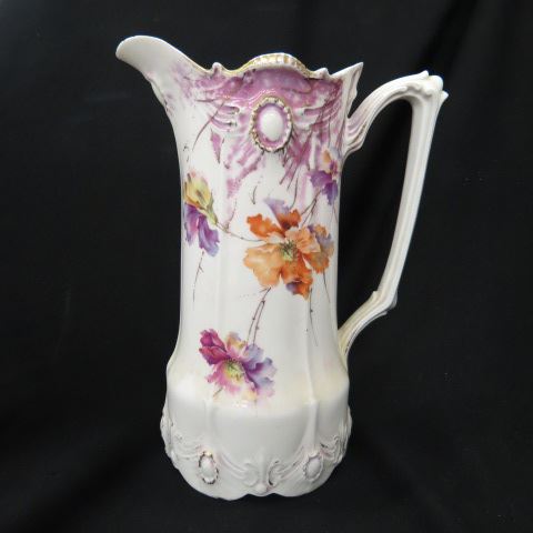 Appraisal: R S Prussia Porcelain Tankard floral signed