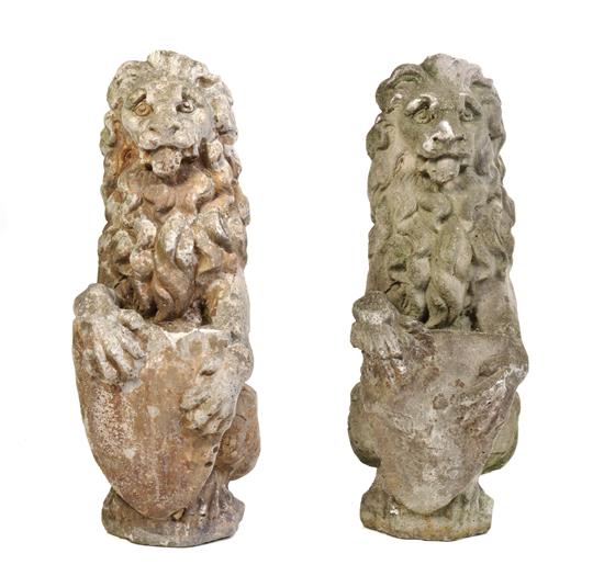 Appraisal: Sale Lot A Pair of Cast Stone Garden Lions each