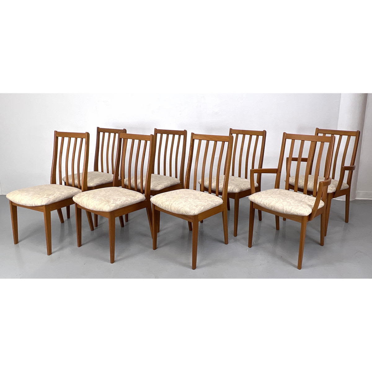 Appraisal: Set Modernist Teak Dining Chairs Two Arm Six Side Chairs