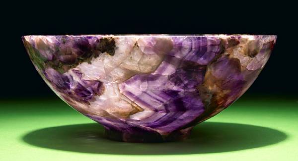 Appraisal: Amethyst Bowl Carved from a single rough specimen of massive