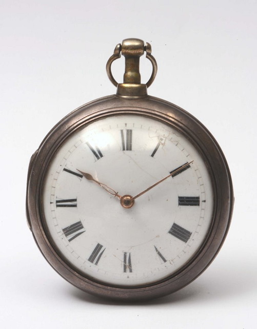 Appraisal: A GEORGIAN SILVER PAIR CASED POCKET WATCH with plain case