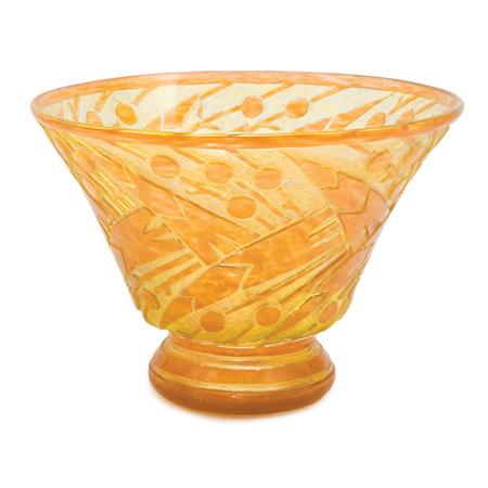 Appraisal: Daum Acid Etched Cameo Glass Bowl Estimate -