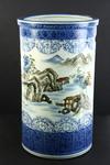 Appraisal: UMBRELLA STAND - th c Chinese porcelain umbrella stand with