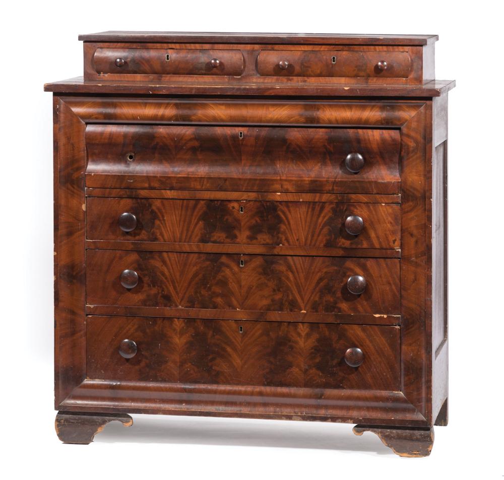 Appraisal: American Late Classical Mahogany Chest of Drawers superstructure with two