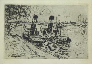 Appraisal: SIGNAC Paul Etching and Aquatint Paris Le Pont des Arts