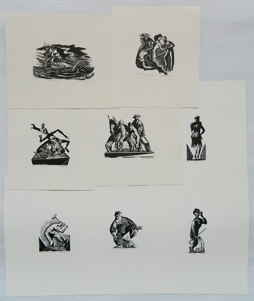 Appraisal: Bernard Brussel-Smith wood engravings Bernard Brussel-Smith American - - ''Sing