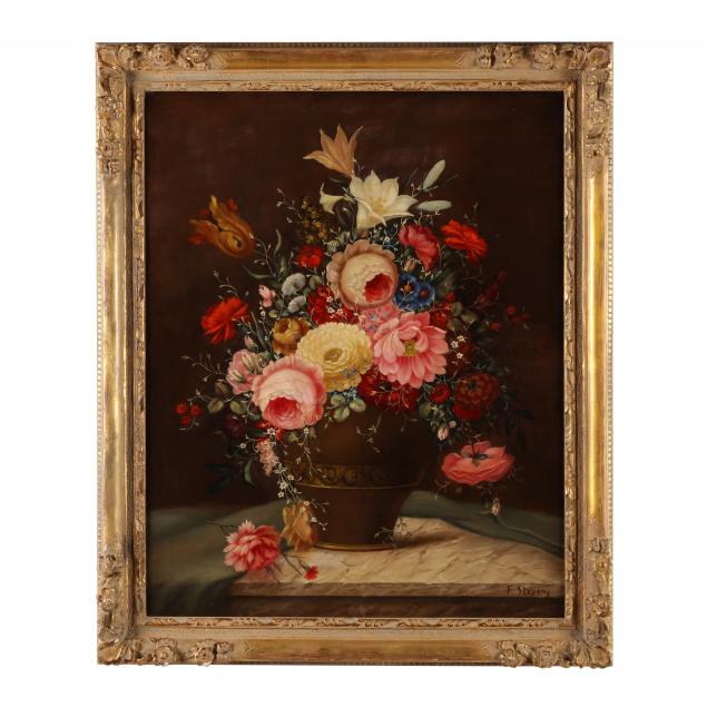 Appraisal: A DUTCH STYLE FLORAL STILL LIFE BY F STEVENS Oil