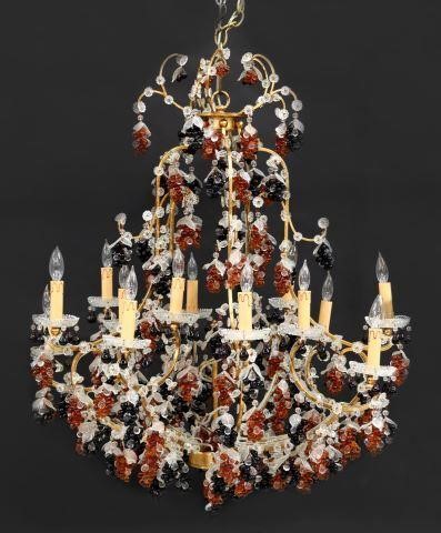 Appraisal: Italian Murano art glass fifteen-light chandelier th c gilt iron