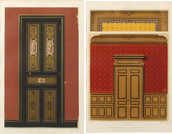 Appraisal: After Cesar Daly A Group of Architectural Designs for Doors