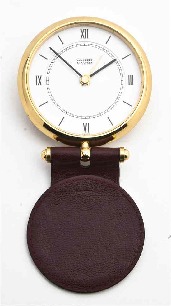 Appraisal: A Van Cleef and Arpels Gilt Metal and Leather Travel