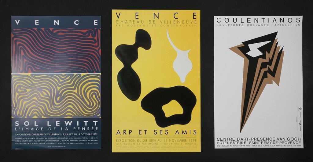 Appraisal: COULENTIANOS LEWITT ARP EXHIBITION POSTERSAfter Costa Costas Coulentianos Greek -