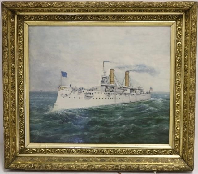 Appraisal: LATE TH C SPANISH AMERICAN WAR PERIOD OILPAINTING ON BOARD