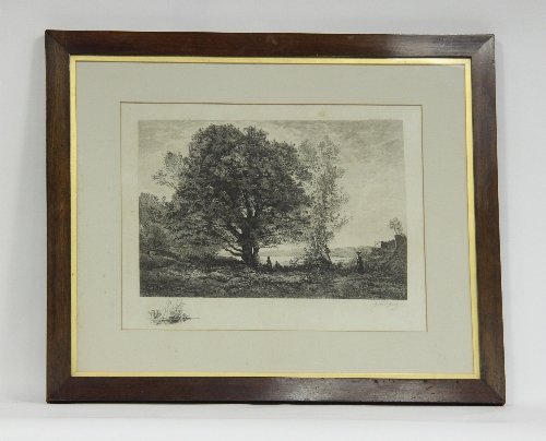 Appraisal: After Corot Figures by a Lake signed in pencil and