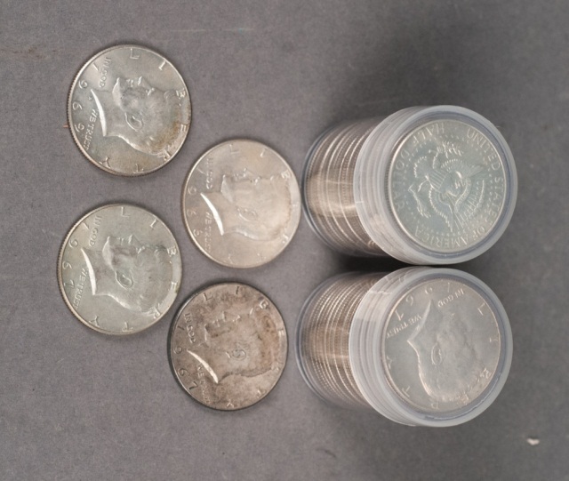 Appraisal: Forty-Three Silver Kennedy Half-Dollars - AU or better condition Provenance