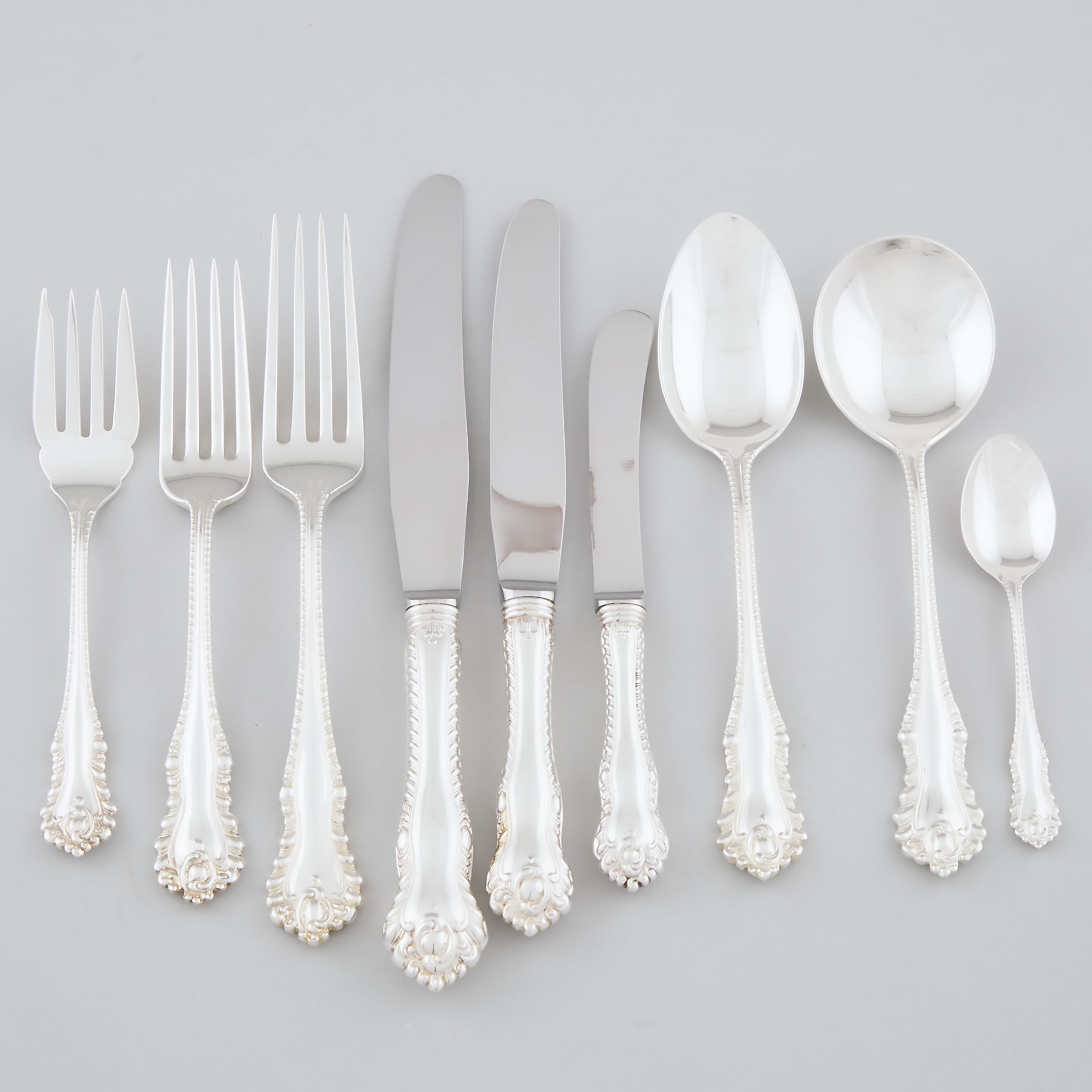 Appraisal: Canadian Silver Gadroon Pattern Flatware Service Henry Birks Sons Montreal