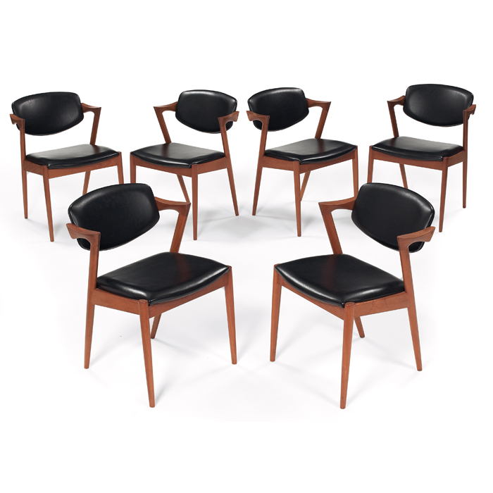 Appraisal: Ole Wanscher chairs six attribution by Povl Dinesen Denmark s