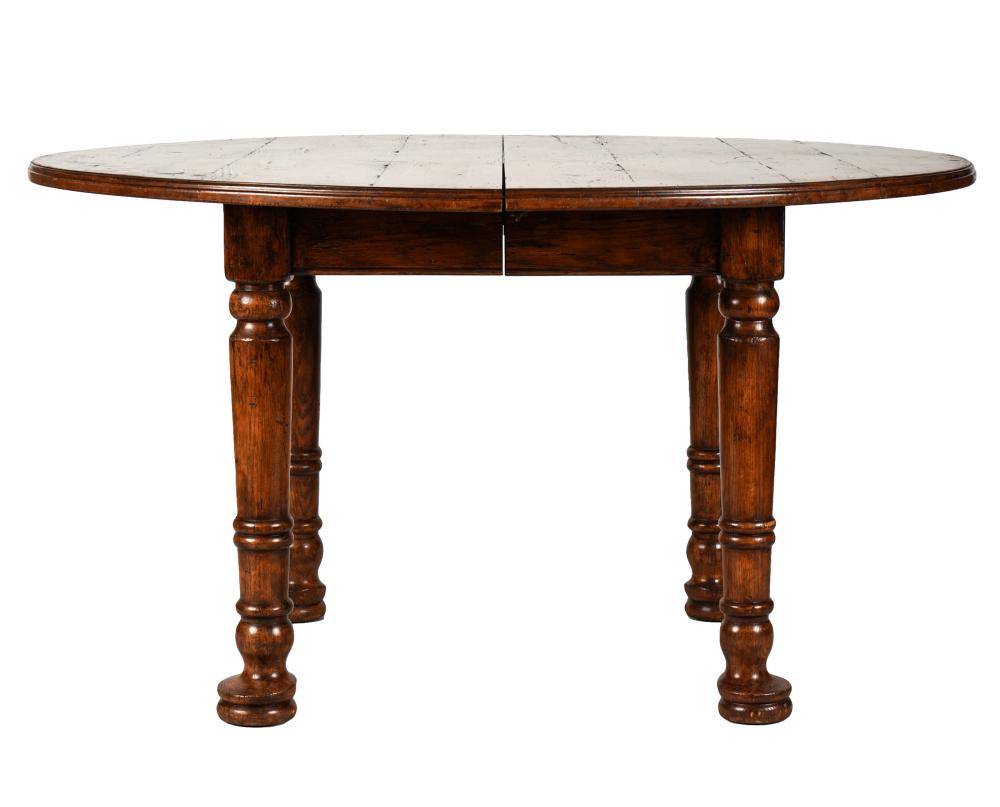 Appraisal: ENGLISH PROVINCIAL-STYLE OAK DINING TABLE th century unsigned the round