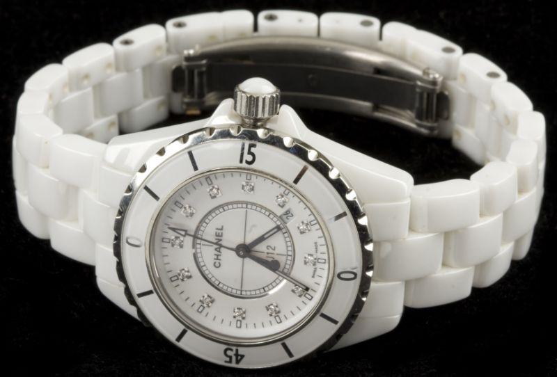 Appraisal: Chanel J Wristwatch J Quartz mm with white ceramic case