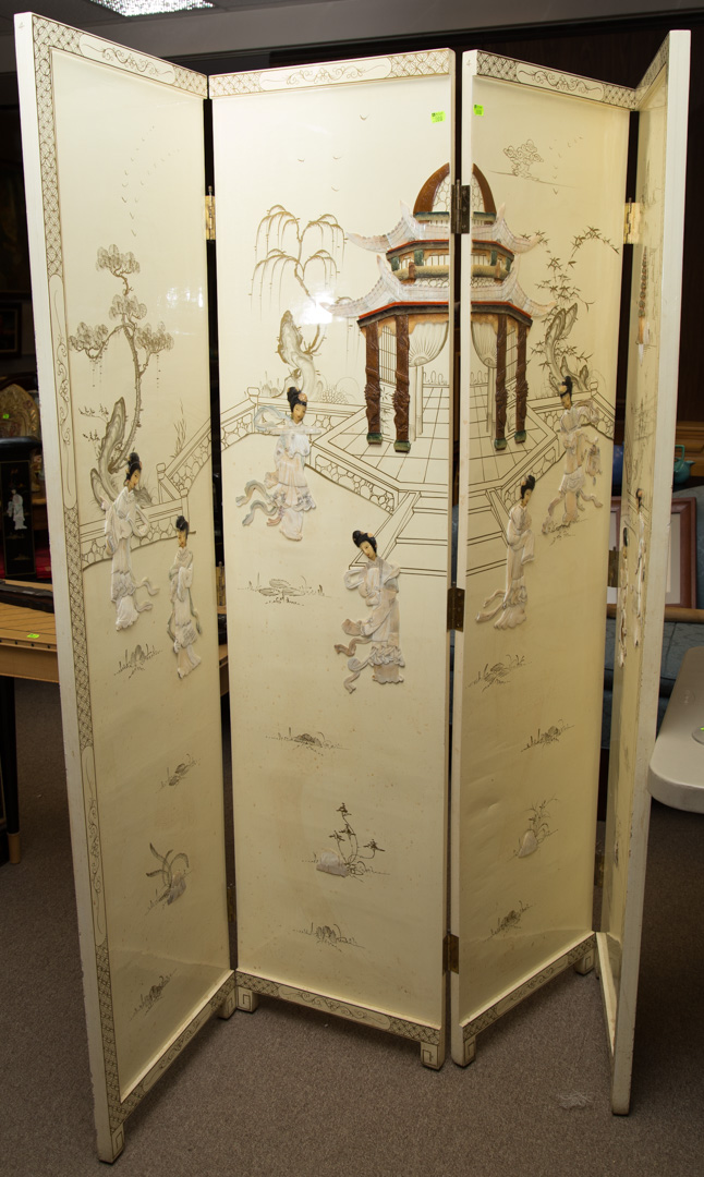 Appraisal: Contemporary oriental style folding screen