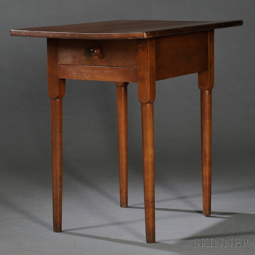 Appraisal: Shaker Cherry and Pine Table with Drawer New England early