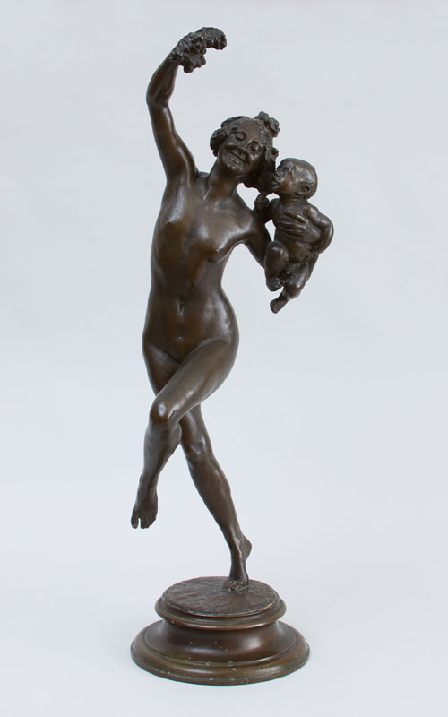 Appraisal: FREDERICK WILLIAM MACMONNIES - BACCHANTE WITH INFANT Bronze inscribed 'F