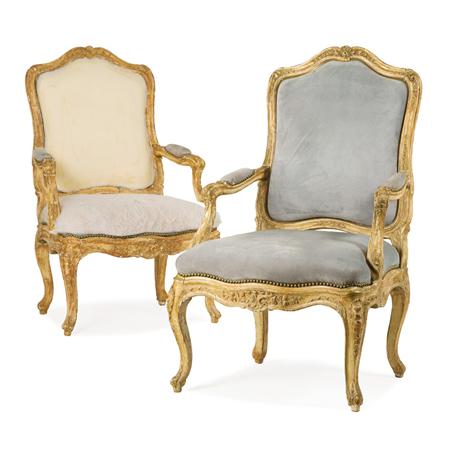 Appraisal: Pair of louis XV Style Gilt-Wood Fauteuils a la Reine