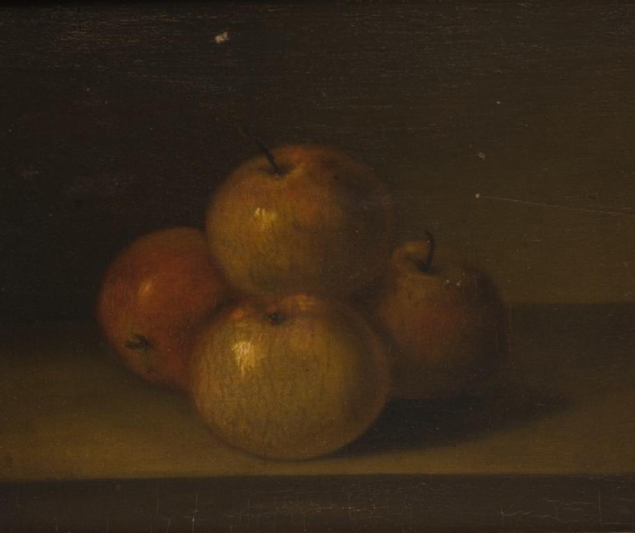 Appraisal: ENGLISH SCHOOL th CENTURY STILL LIFE OF THREE APPLES ON