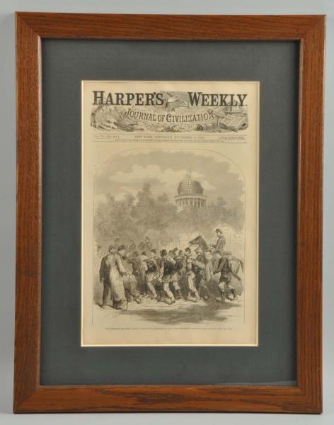 Appraisal: Harper's Weekly Civil War Cover Framed This cover of the