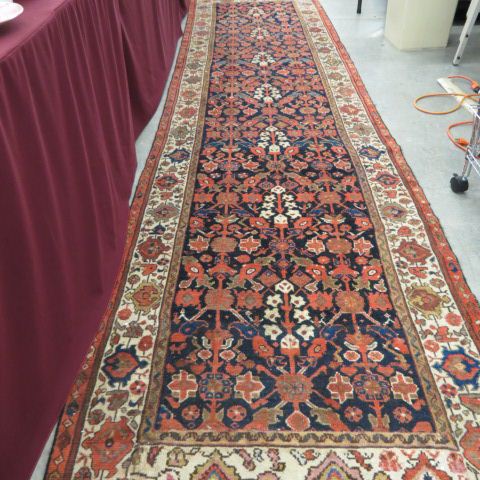 Appraisal: Malayer Persian Handmade Runner overall stylized flowering vine indigio field