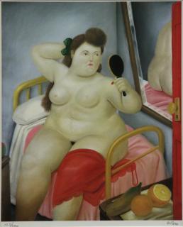 Appraisal: BOTERO Fernando Offset Color Lithograph La Toilette Pencil signed lower