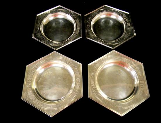 Appraisal: SILVER four matching Tiffany Co sterling silver trays four pieces